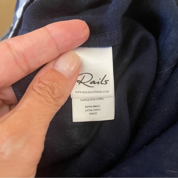 NWT Rails Kendra White Navy Forest Flannel Top | XS - Picture 10 of 10